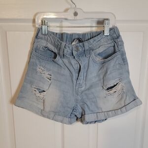 YMI Light Blue Ripped Jean Shorts